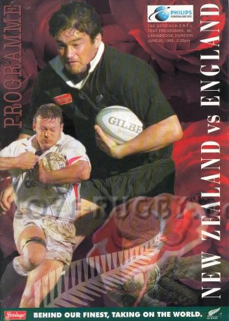 1998 New Zealand v England  Rugby Programme